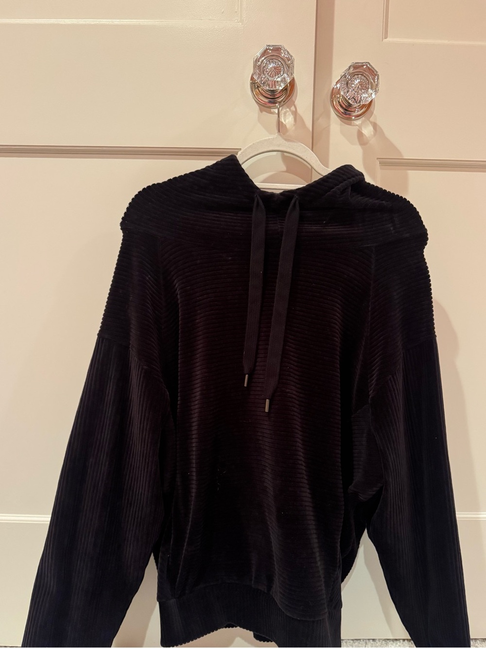 Zella Black Ribbed Hoodie Sweater
